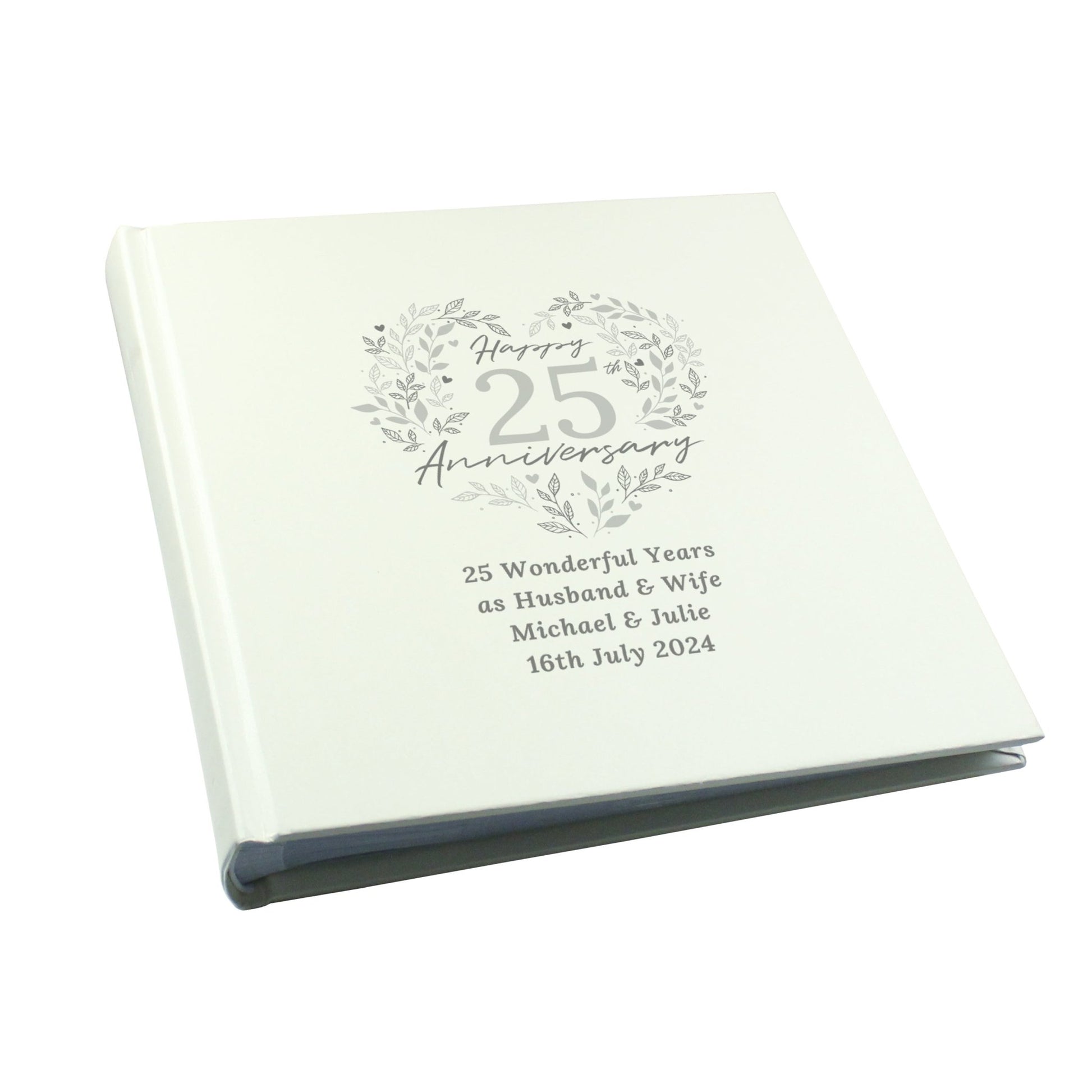 Personalised 25th Silver Wedding Anniversary Photo Album | Inspired Creative Gifts | UK Supplier
