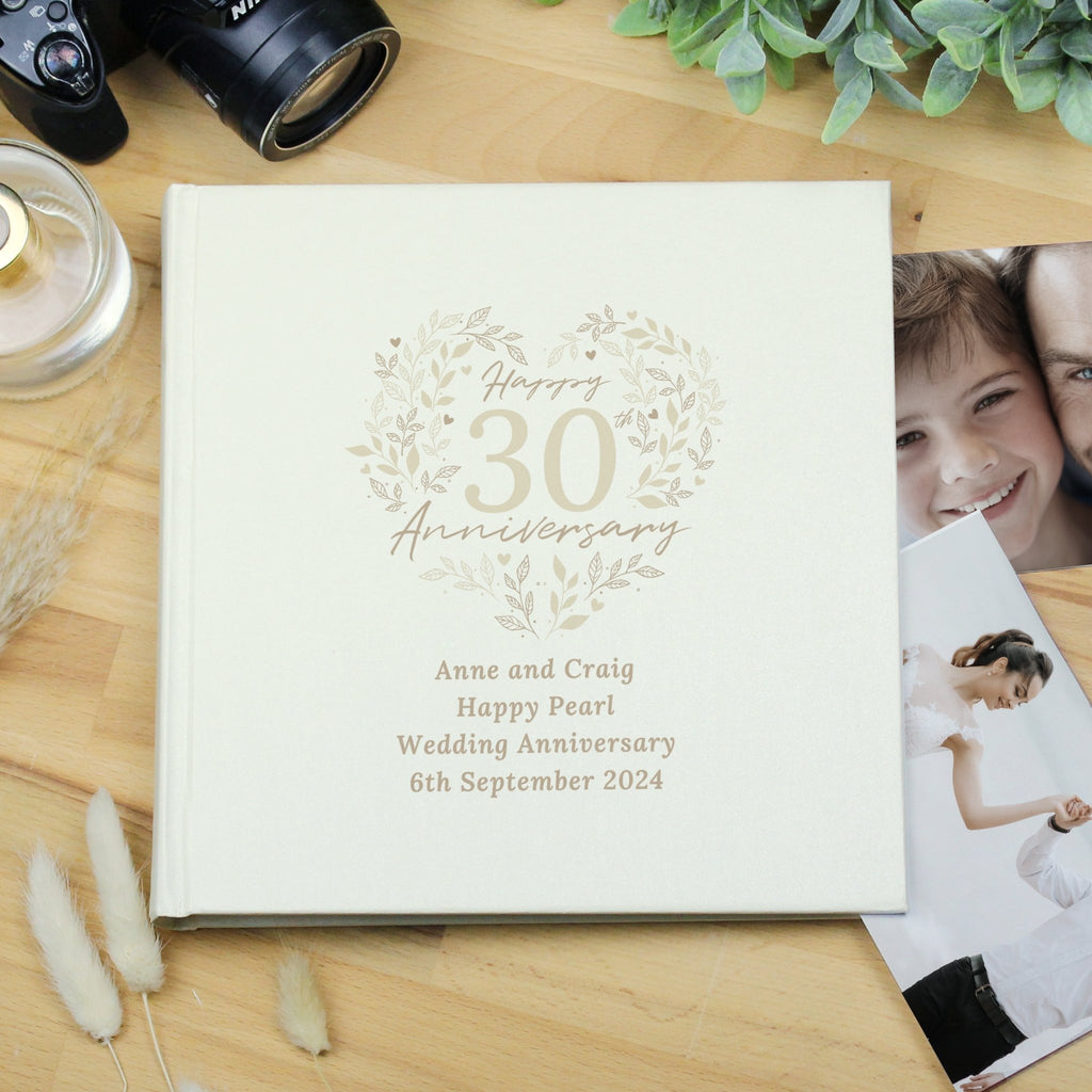 Personalised 30th Pearl Wedding Anniversary Photo Album | Inspired Creative Gifts | UK Supplier
