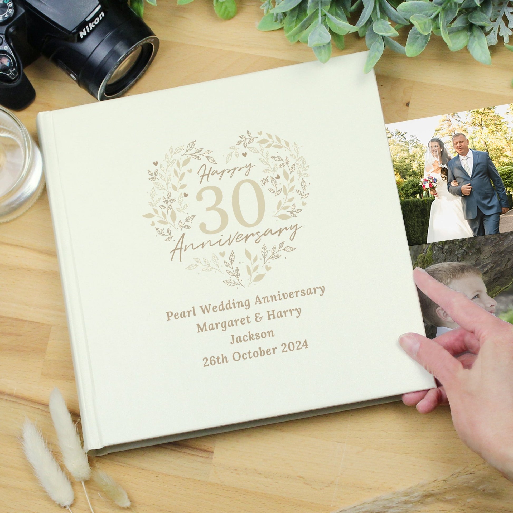 Personalised 30th Pearl Wedding Anniversary Photo Album | Inspired Creative Gifts | UK Supplier