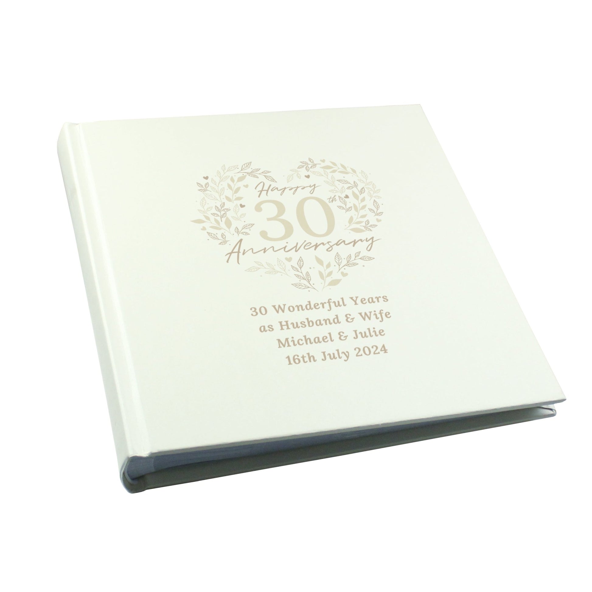Personalised 30th Pearl Wedding Anniversary Photo Album | Inspired Creative Gifts | UK Supplier