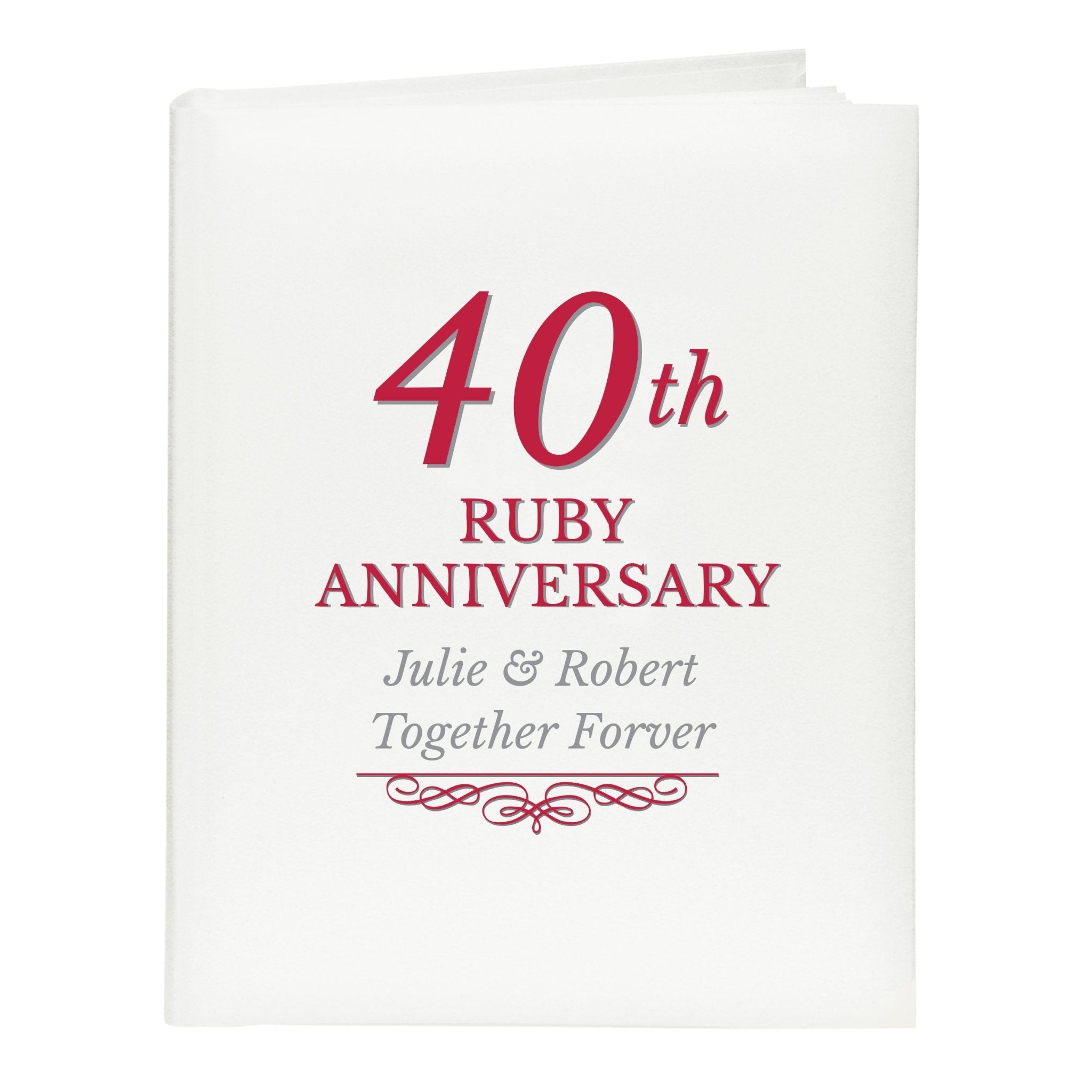 Personalised 40th Ruby Anniversary Traditional Photo Album | Inspired Creative Gifts | UK Supplier
