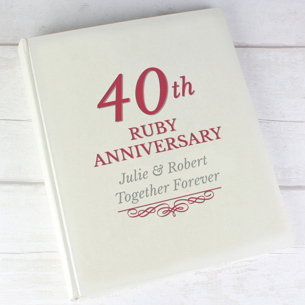 Personalised 40th Ruby Anniversary Traditional Photo Album | Inspired Creative Gifts | UK Supplier