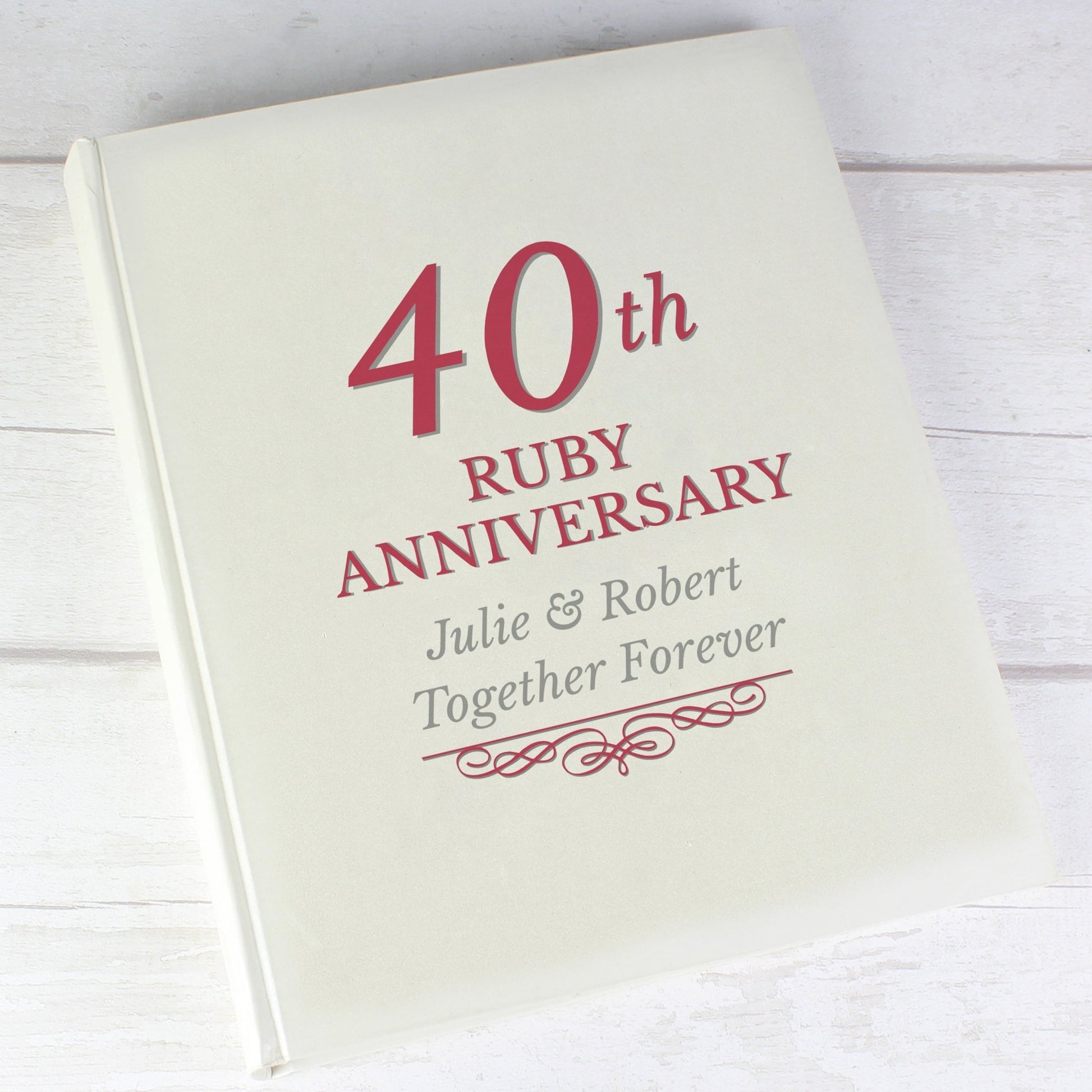 Personalised 40th Ruby Anniversary Traditional Photo Album | Inspired Creative Gifts | UK Supplier