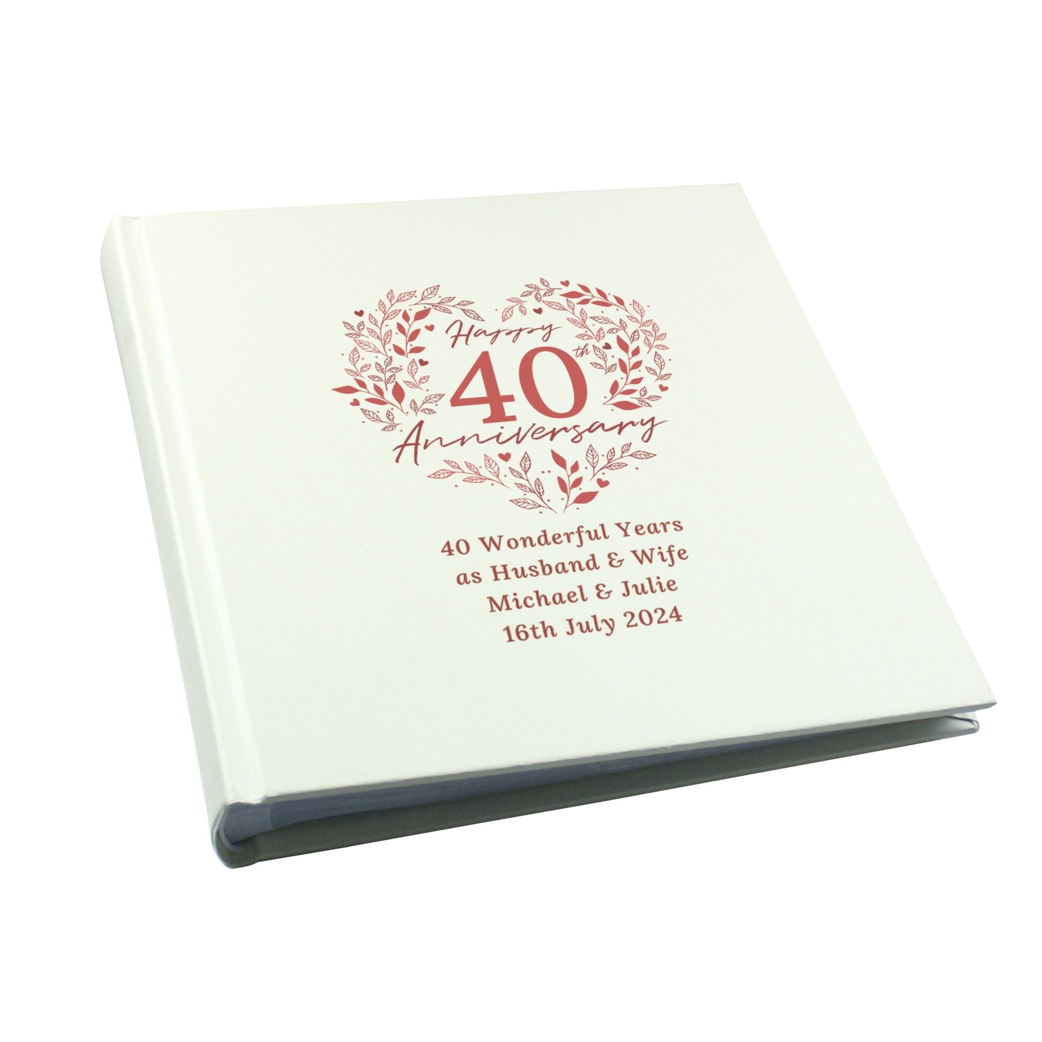Personalised 40th Ruby Wedding Anniversary Photo Album | Inspired Creative Gifts | UK Supplier