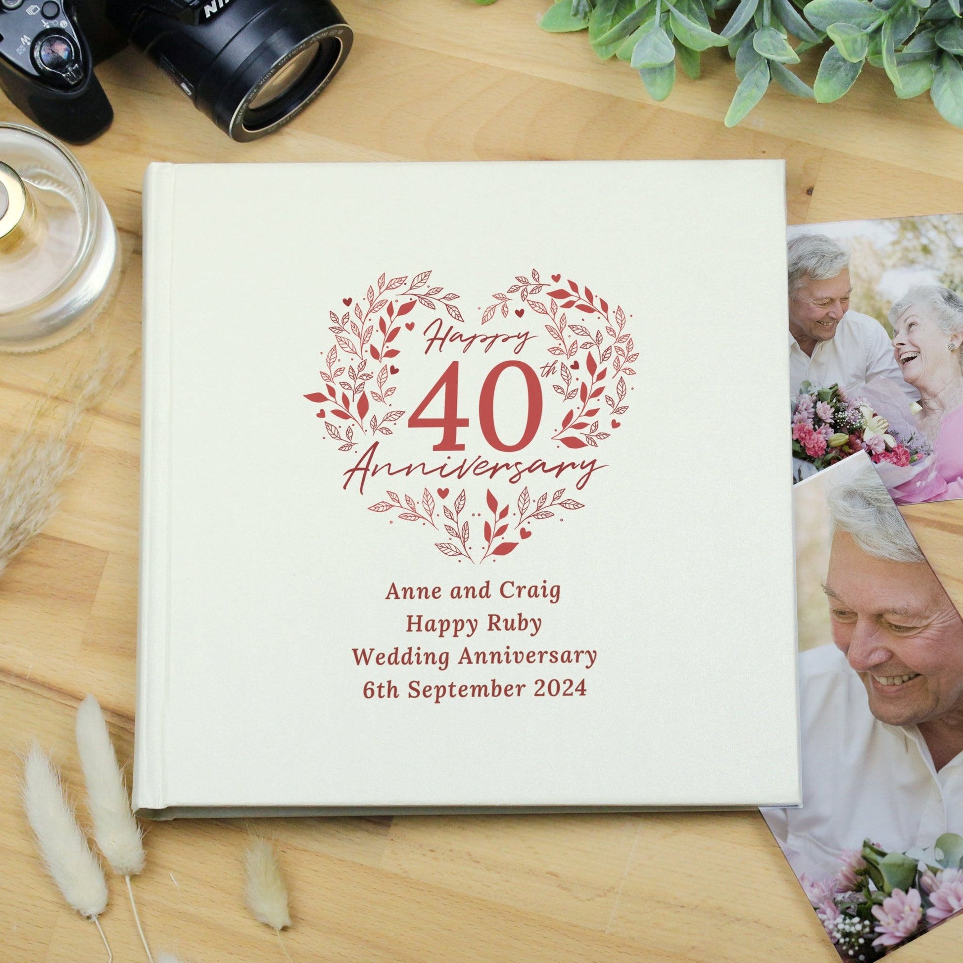 Personalised 40th Ruby Wedding Anniversary Photo Album | Inspired Creative Gifts | UK Supplier
