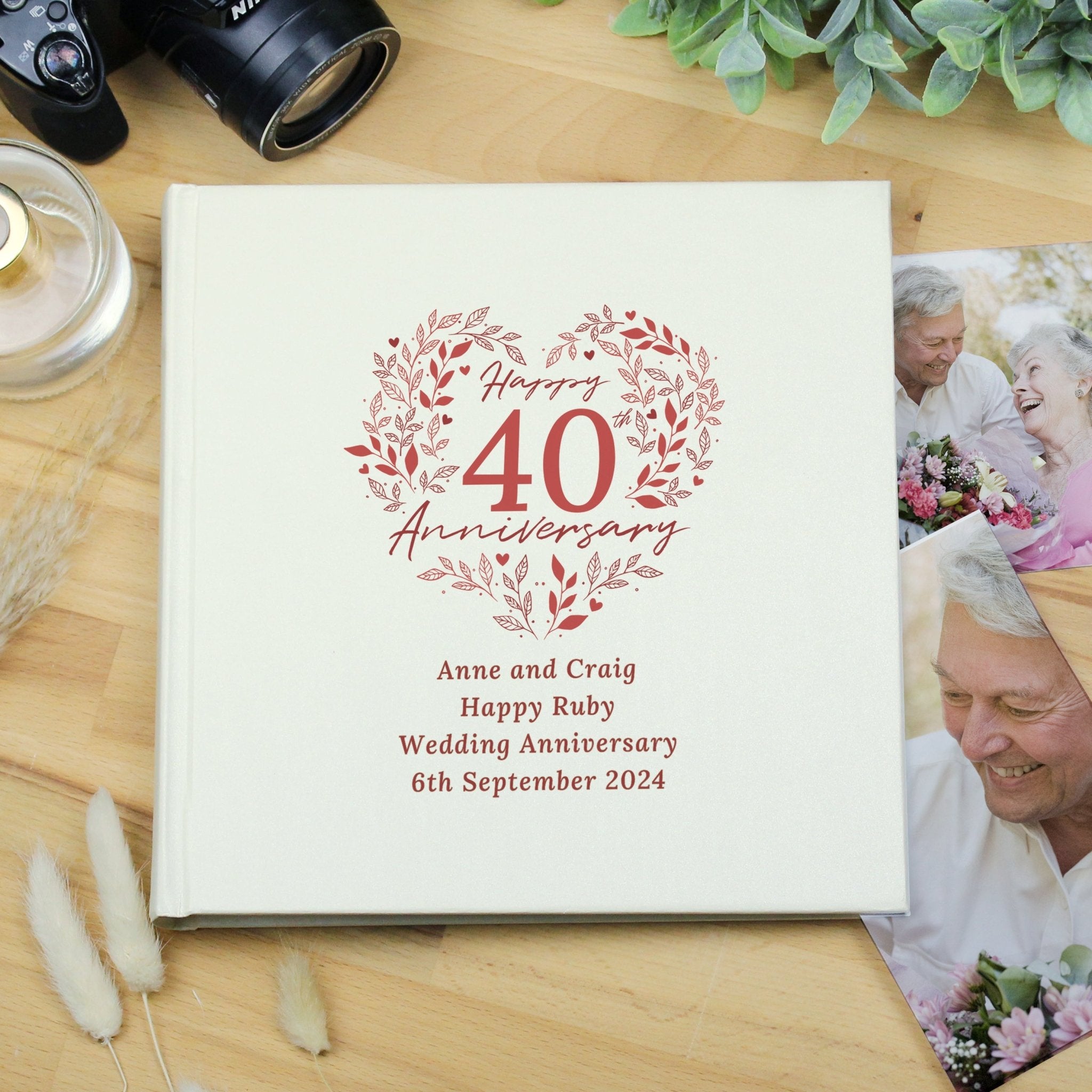 Personalised 40th Ruby Wedding Anniversary Photo Album | Inspired Creative Gifts | UK Supplier
