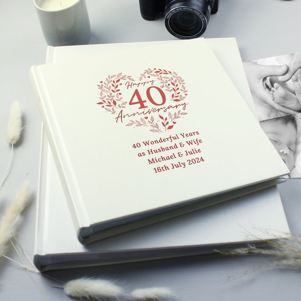 Personalised 40th Ruby Wedding Anniversary Photo Album | Inspired Creative Gifts | UK Supplier