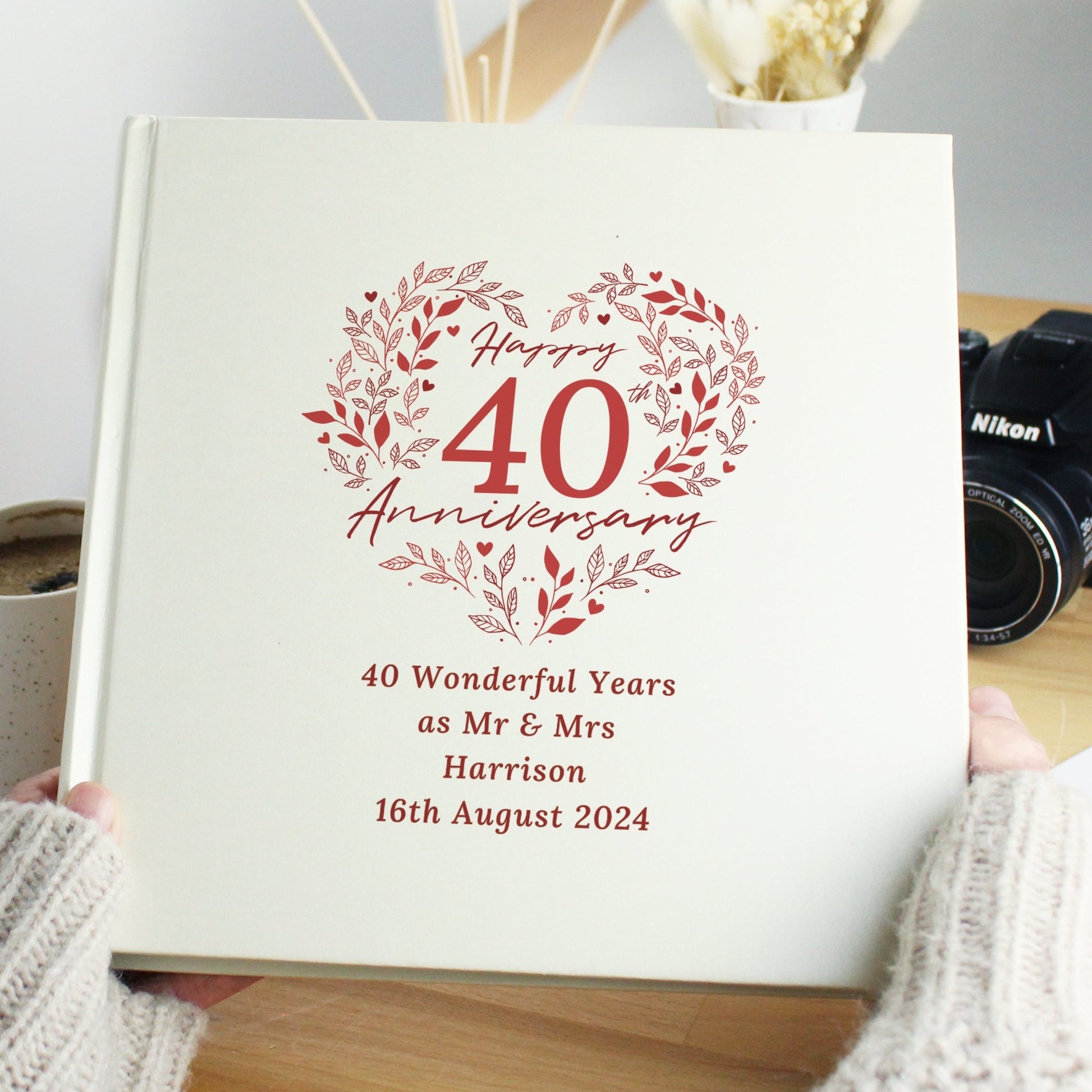 Personalised 40th Ruby Wedding Anniversary Photo Album | Inspired Creative Gifts | UK Supplier