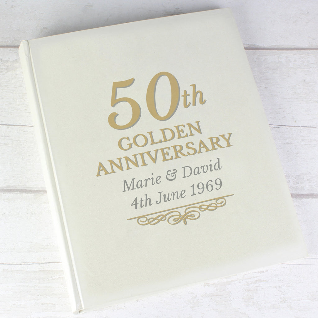Personalised 50th Golden Anniversary Traditional Photo Album | Inspired Creative Gifts | UK Supplier