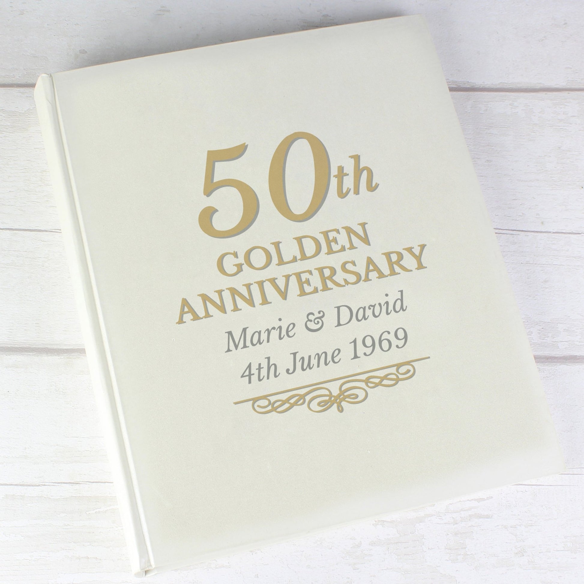 Personalised 50th Golden Anniversary Traditional Photo Album | Inspired Creative Gifts | UK Supplier