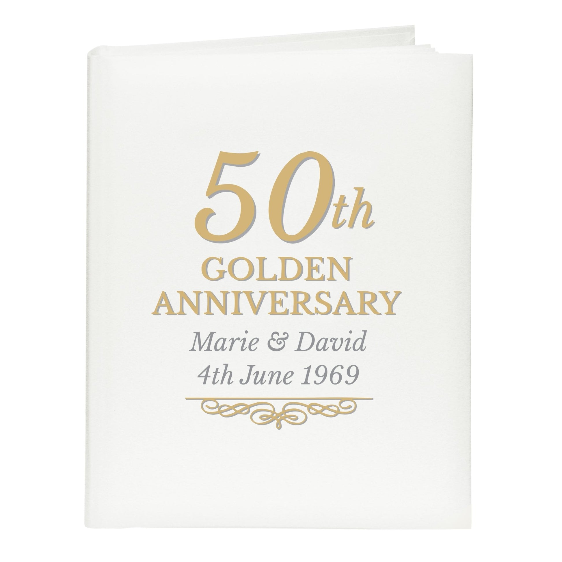 Personalised 50th Golden Anniversary Traditional Photo Album | Inspired Creative Gifts | UK Supplier