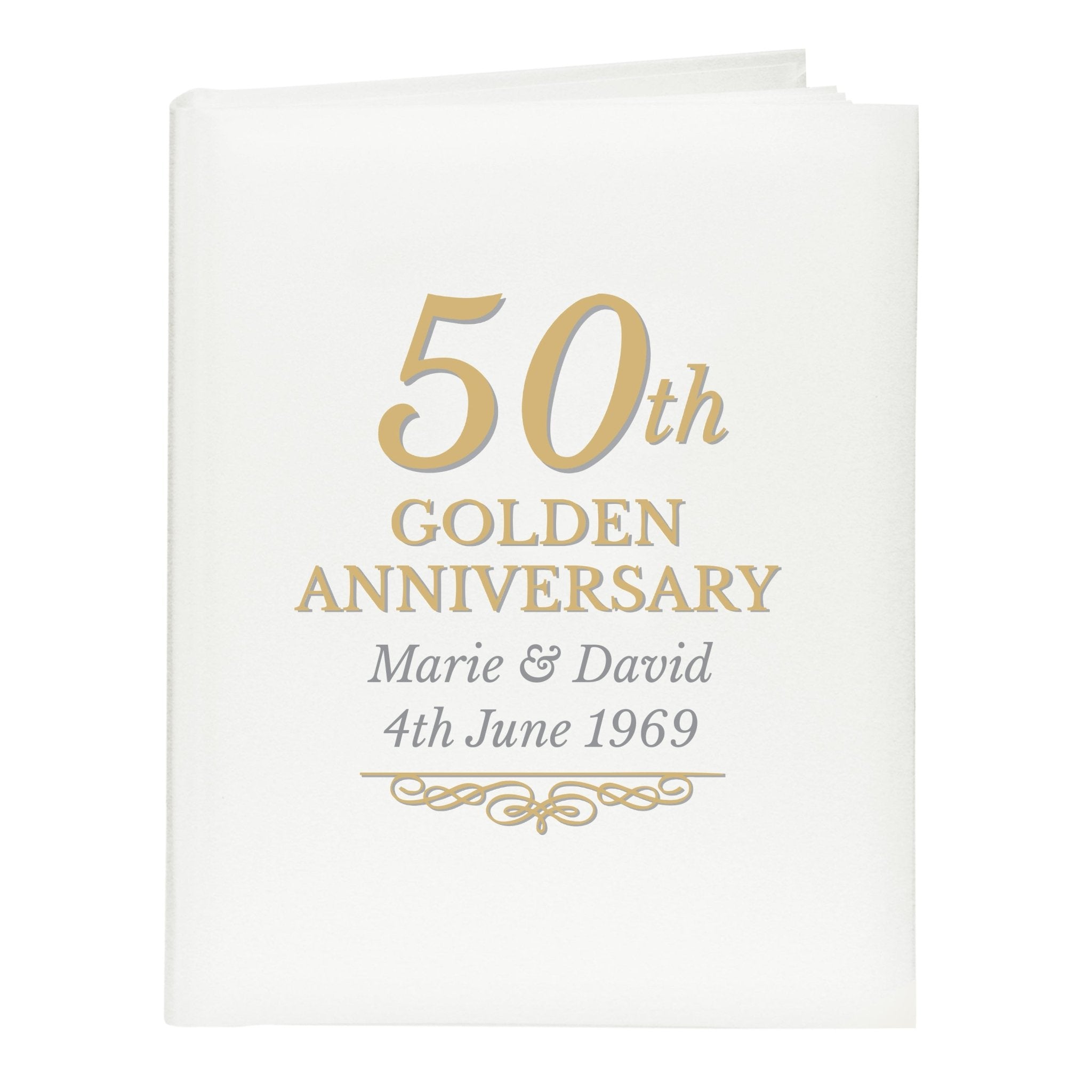 Personalised 50th Golden Anniversary Traditional Photo Album | Inspired Creative Gifts | UK Supplier