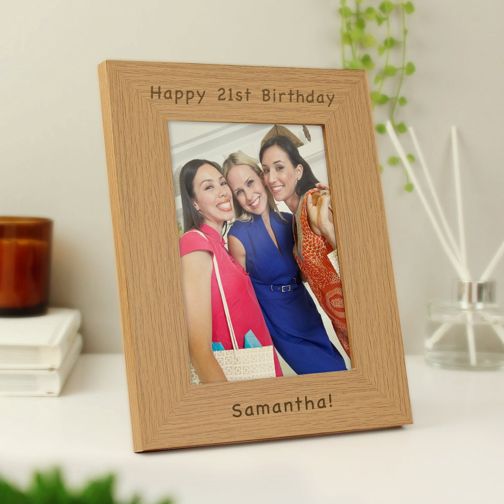 Personalised 5x7 Oak Finish Photo Frame | Inspired Creative Gifts | UK Supplier