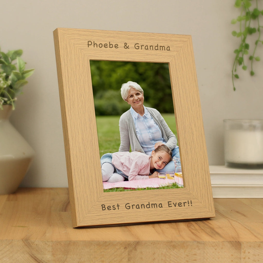 Personalised 5x7 Oak Finish Photo Frame | Inspired Creative Gifts | UK Supplier
