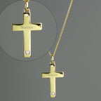 Personalised 9ct Gold Cross with Sterling Silver Heart & CZ Necklace | Inspired Creative Gifts | UK Supplier