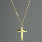 Personalised 9ct Gold Cross with Sterling Silver Heart & CZ Necklace | Inspired Creative Gifts | UK Supplier