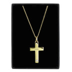 Personalised 9ct Gold Cross with Sterling Silver Heart & CZ Necklace | Inspired Creative Gifts | UK Supplier