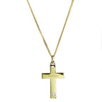Personalised 9ct Gold Cross with Sterling Silver Heart & CZ Necklace | Inspired Creative Gifts | UK Supplier