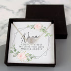 Personalised Abstract Rose Sentiment Silver Tone Necklace and Box | Inspired Creative Gifts | UK Supplier