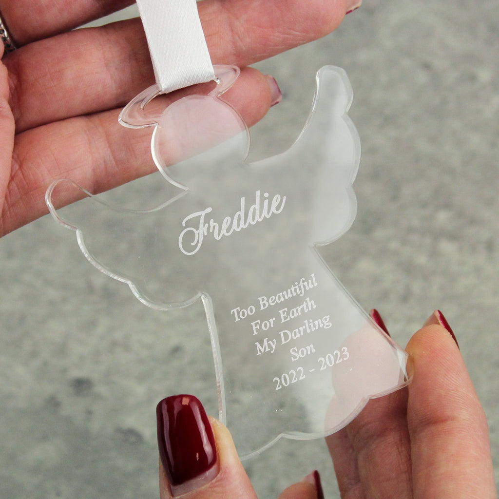 Personalised Acrylic Angel Decoration | Inspired Creative Gifts