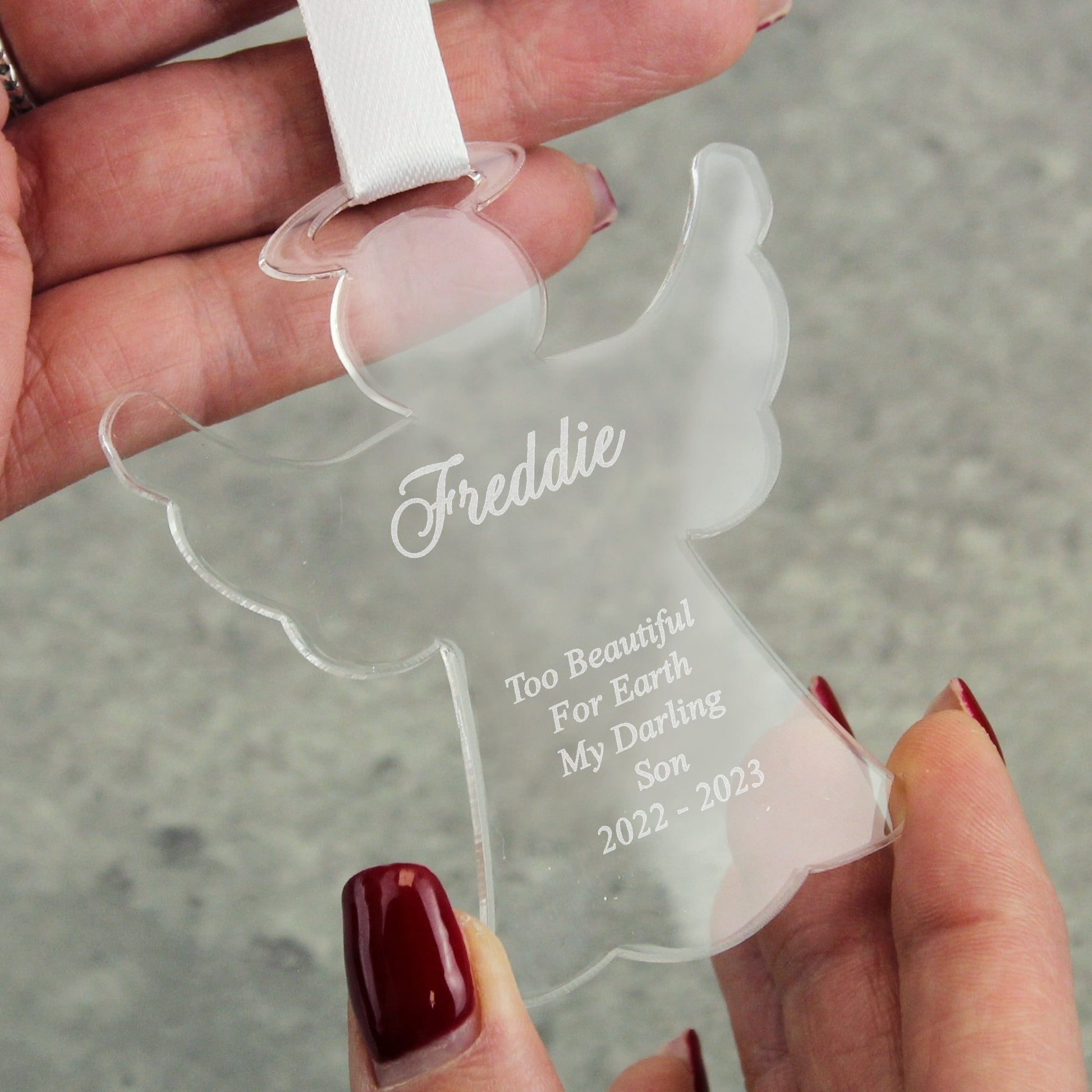 Personalised Acrylic Angel Decoration | Inspired Creative Gifts