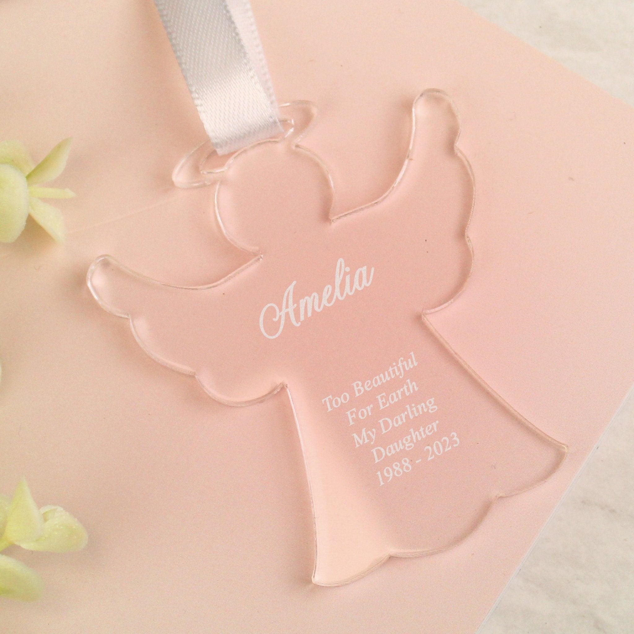 Personalised Acrylic Angel Decoration | Inspired Creative Gifts | UK Supplier