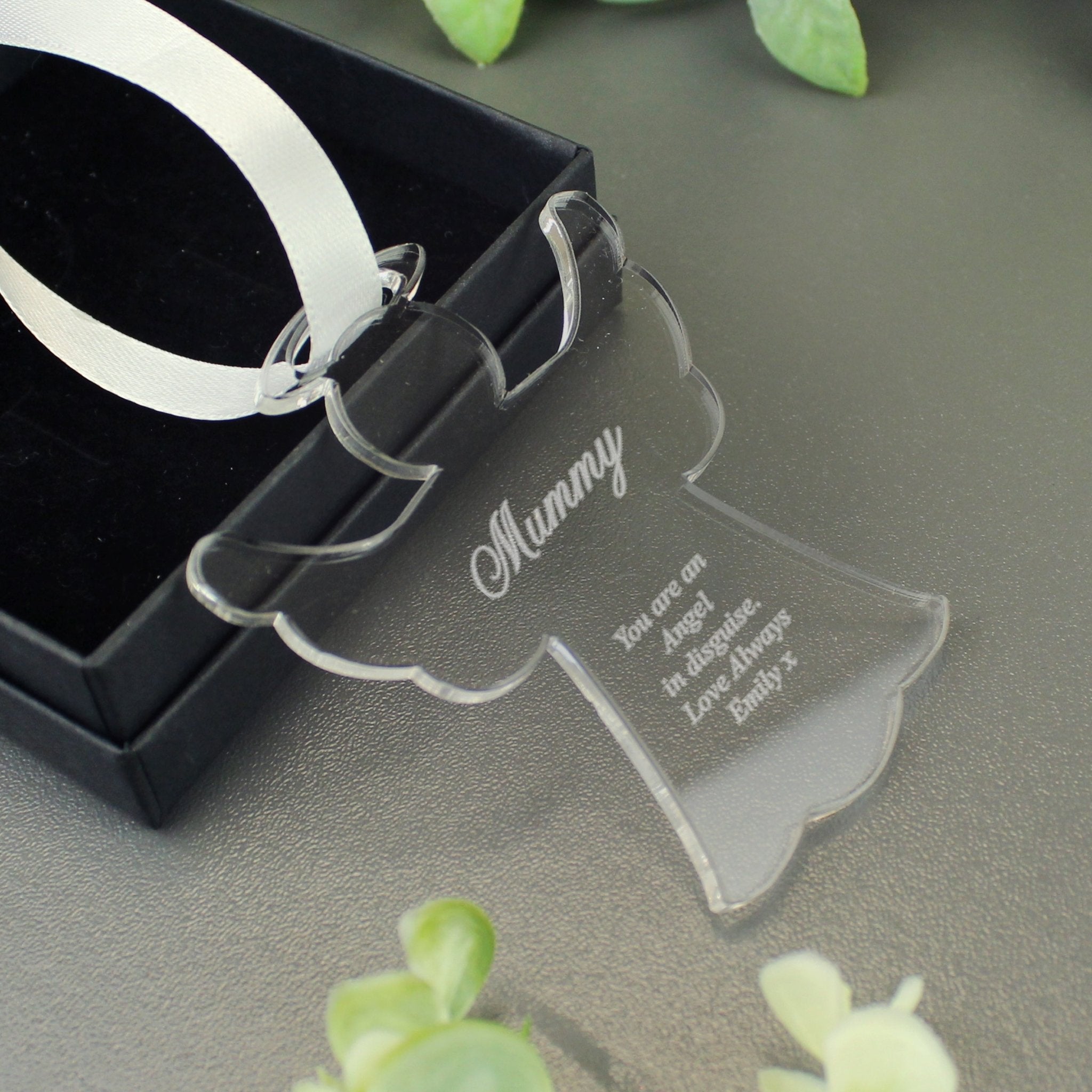 Personalised Acrylic Angel Decoration | Inspired Creative Gifts | UK Supplier