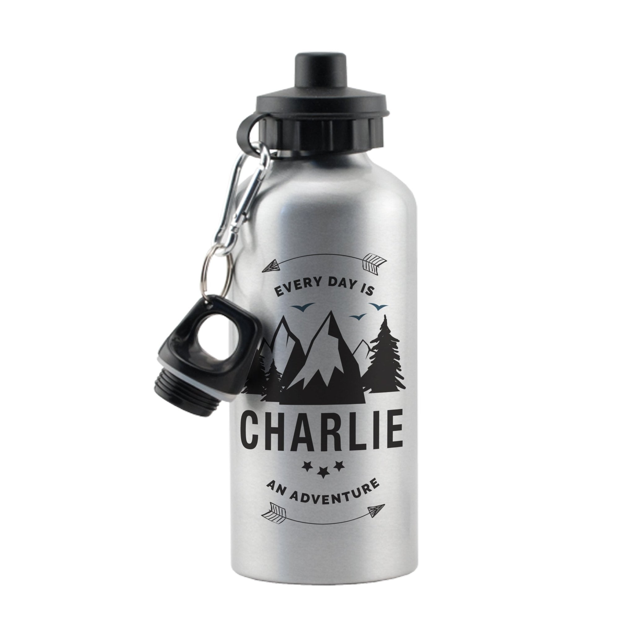 Personalised Adventure Silver Drinks Bottle | Inspired Creative Gifts | UK Supplier