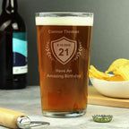 Personalised Age Crest Pint Glass | Inspired Creative Gifts | UK Supplier
