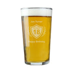 Personalised Age Crest Pint Glass | Inspired Creative Gifts | UK Supplier