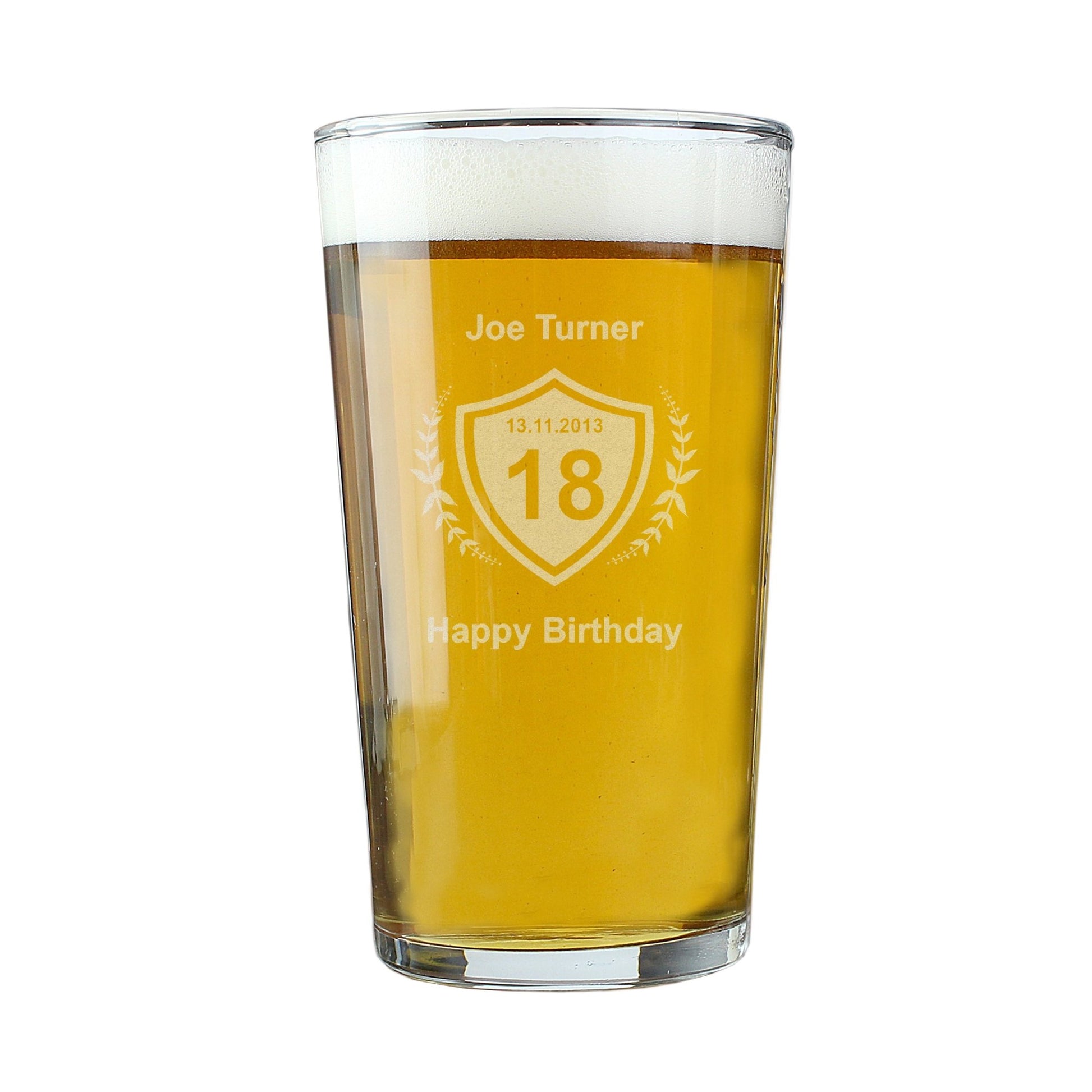 Personalised Age Crest Pint Glass | Inspired Creative Gifts | UK Supplier