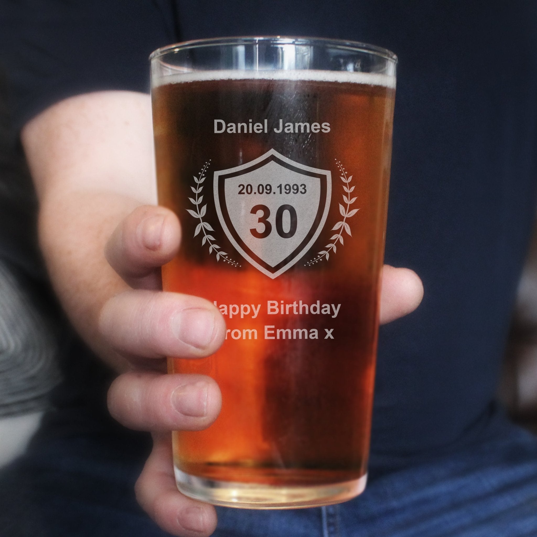 Personalised Age Crest Pint Glass | Inspired Creative Gifts | UK Supplier