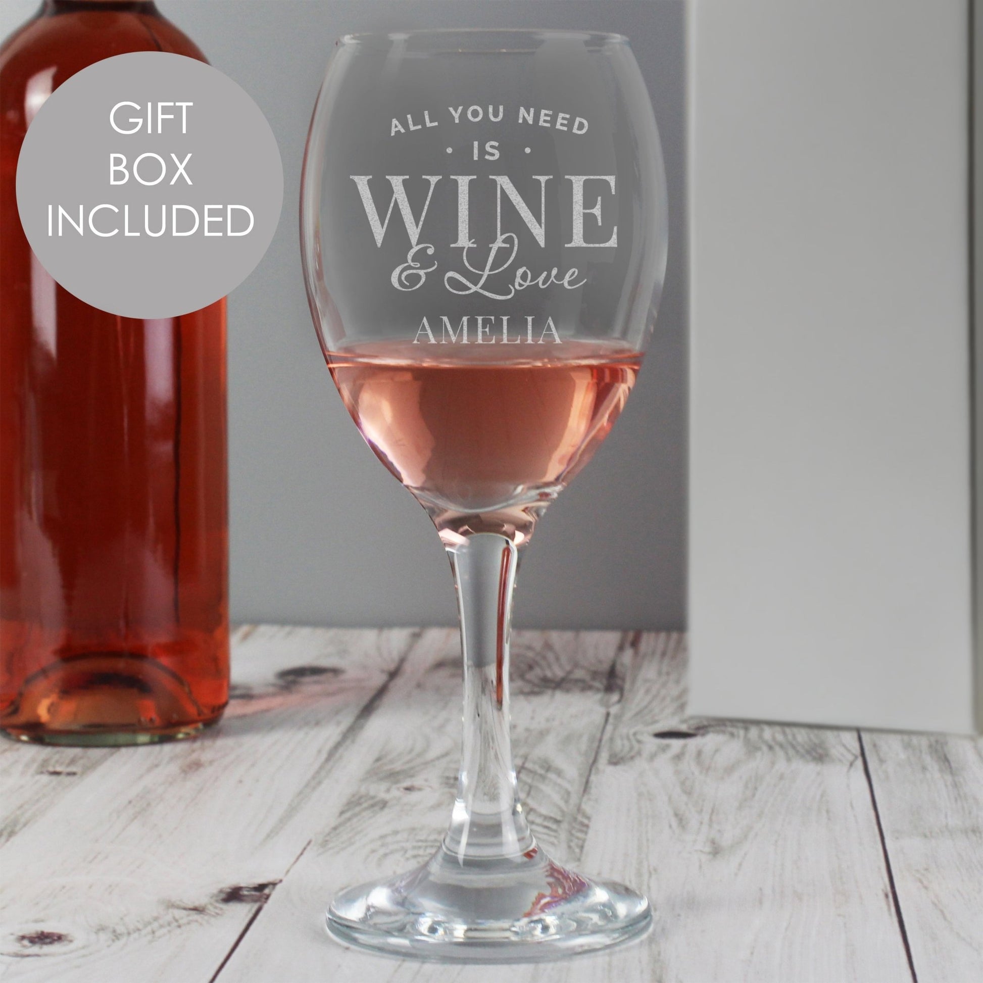 Personalised 'All You Need is Wine' Wine Glass | Inspired Creative Gifts | UK Supplier