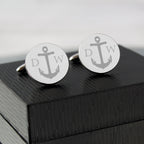 Personalised Anchor Round Cufflinks | Inspired Creative Gifts | UK Supplier