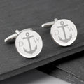 Personalised Anchor Round Cufflinks | Inspired Creative Gifts | UK Supplier