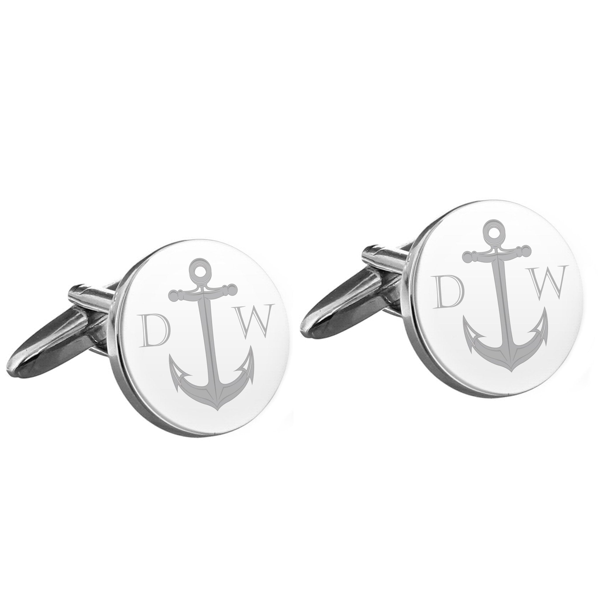 Personalised Anchor Round Cufflinks | Inspired Creative Gifts | UK Supplier