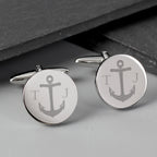 Personalised Anchor Round Cufflinks | Inspired Creative Gifts | UK Supplier