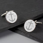 Personalised Anchor Round Cufflinks | Inspired Creative Gifts | UK Supplier