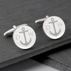 Personalised Anchor Round Cufflinks | Inspired Creative Gifts | UK Supplier