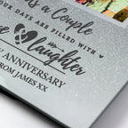 Personalised Anniversary 4x4 Glitter Glass Photo Frame | Inspired Creative Gifts | UK Supplier