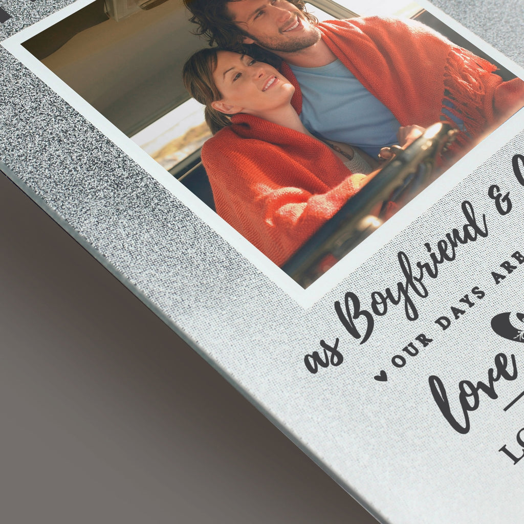 Personalised Anniversary 4x4 Glitter Glass Photo Frame | Inspired Creative Gifts | UK Supplier
