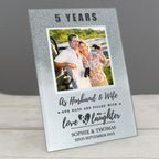 Personalised Anniversary 4x4 Glitter Glass Photo Frame | Inspired Creative Gifts | UK Supplier
