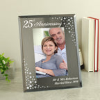 Personalised Anniversary 6x4 Diamante Glass Photo Frame | Inspired Creative Gifts | UK Supplier