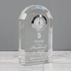 Personalised Anniversary Crystal Clock | Inspired Creative Gifts | UK Supplier