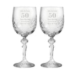 Personalised Anniversary Pair of Crystal Wine Glasses | Inspired Creative Gifts | UK Supplier