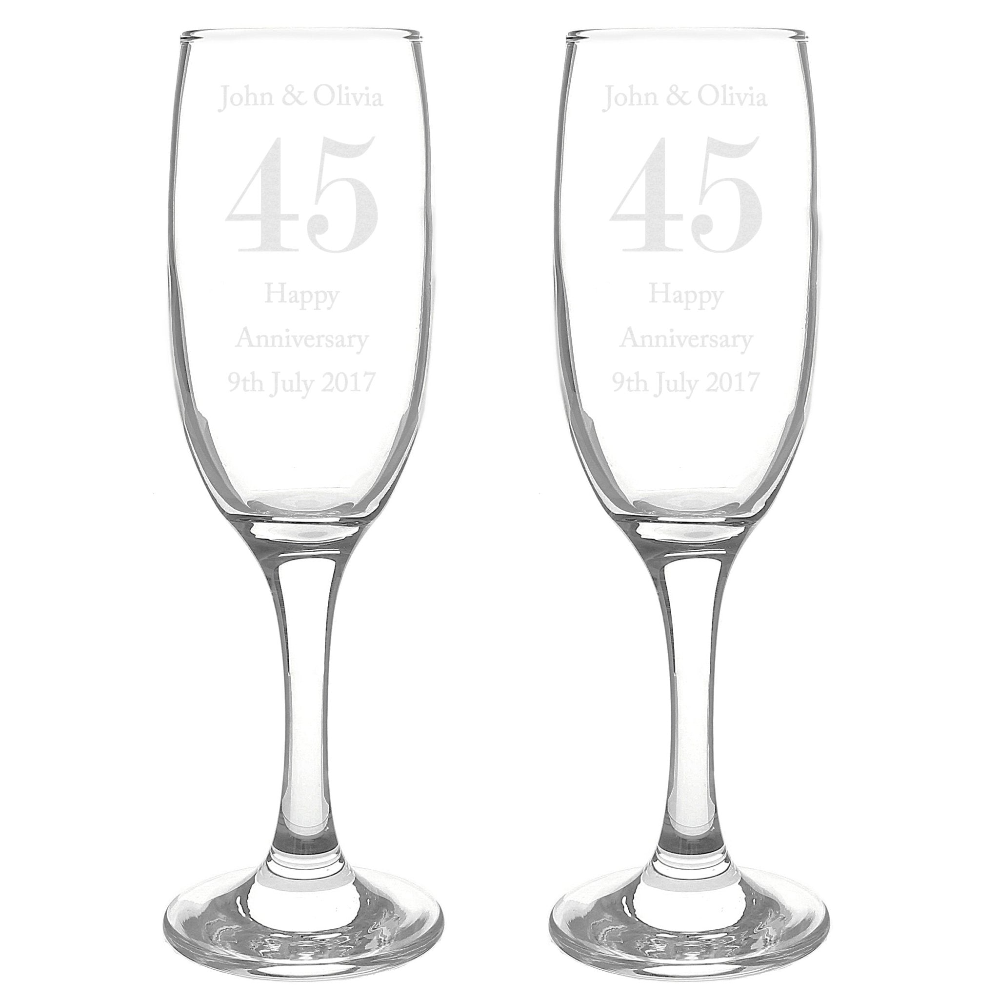 Personalised Anniversary Pair of Flutes | Inspired Creative Gifts | UK Supplier
