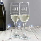 Personalised Anniversary Pair of Flutes | Inspired Creative Gifts | UK Supplier