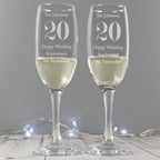 Personalised Anniversary Pair of Flutes | Inspired Creative Gifts | UK Supplier