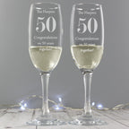 Personalised Anniversary Pair of Flutes | Inspired Creative Gifts | UK Supplier
