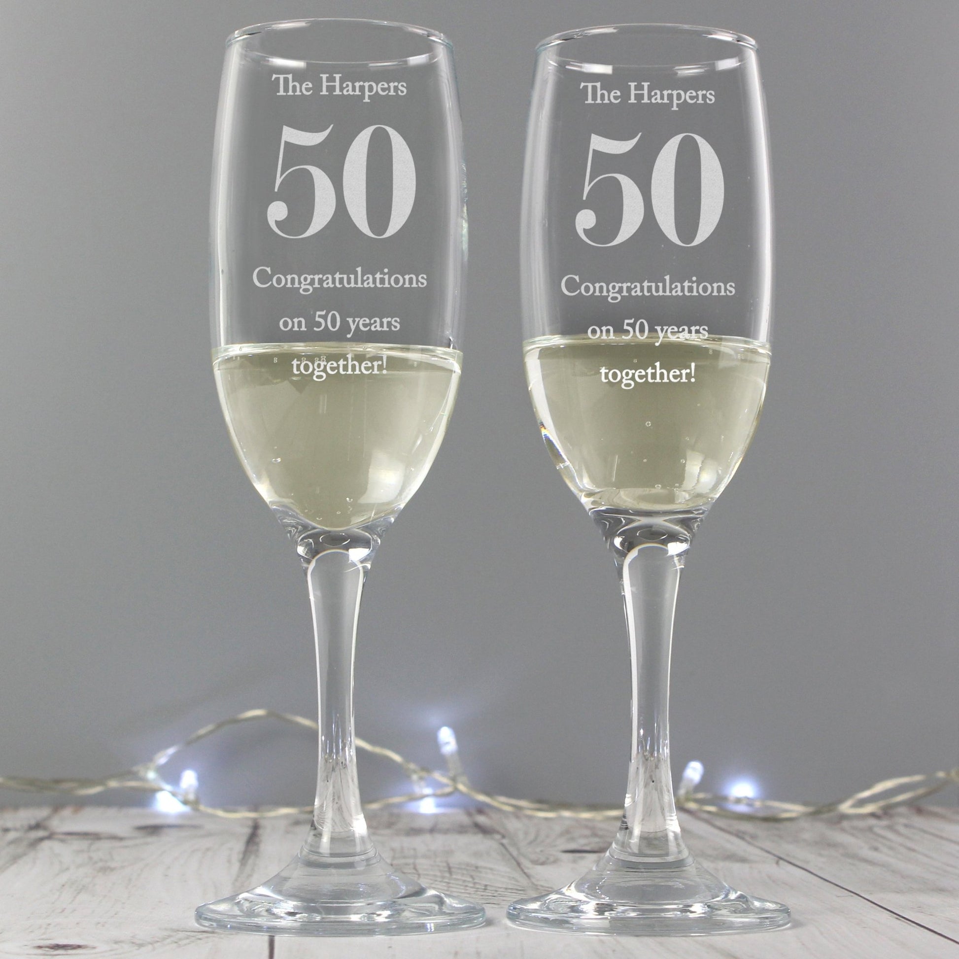Personalised Anniversary Pair of Flutes | Inspired Creative Gifts | UK Supplier
